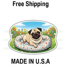 Pug Dog Bed Vinyl Playful