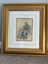 Antique Pencil Drawing By