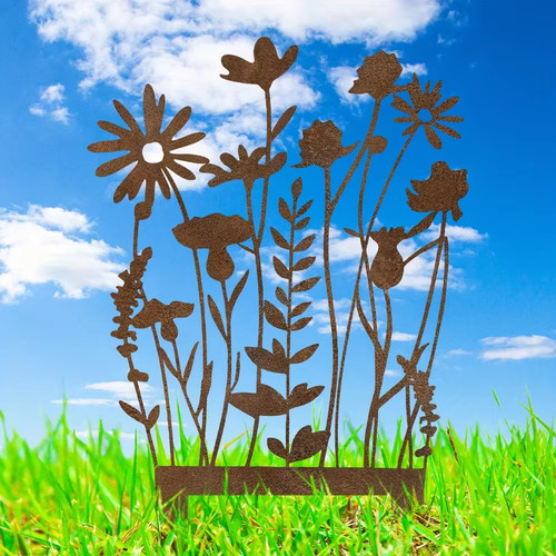 1pc rustic metal wildflowers - metal,