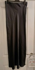 BNWT Next Women's Skirt Black Satin Polyester Long Maxi Size 14 TALL