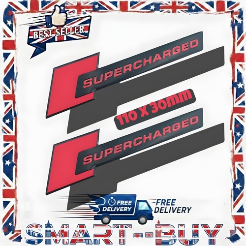 Supercharged wing badges black - supercharged,