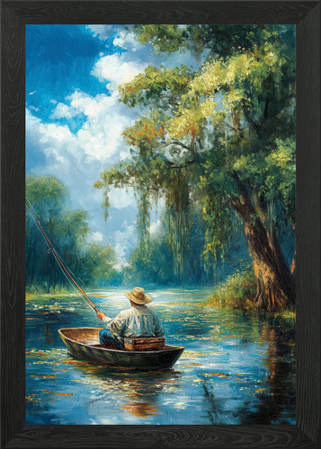 Fisherman boat river - fisherman, on