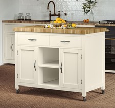 BAUMHAUS Cream Kitchen Island