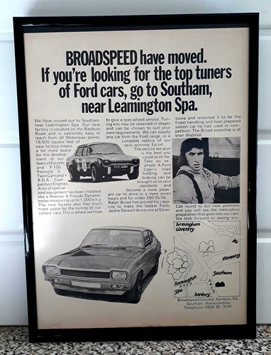Framed original classic car - original, ad