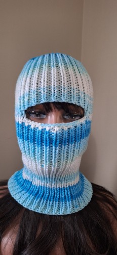 Blue white knit - blue,