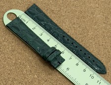 18mm Hirsch Green Crocodile Embossed Genuine Leather Watch Strap Band