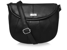 CLEARANCE Womens Handbag REAL Leather Cross-Body Small Shoulder Bag Black