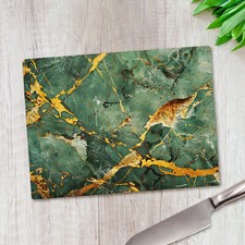 Green Gold Marble Effect Glass