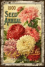 DM Ferry Gardening Seed Catalogue Advert, Aged Look Vintage Style New Metal Sign