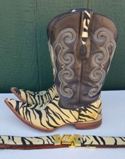 LaGarto Western Genuine Mantaray Cowboy Boots Mens SZ 9 w Matching Belt 36