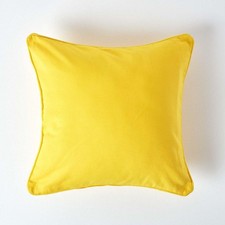 Yellow Cotton Cushion Cover 45x45cm 18x18" Bright Sofa Pillow Cover Washable