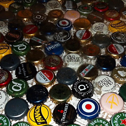 Mixed beer cider bottle caps - &,
