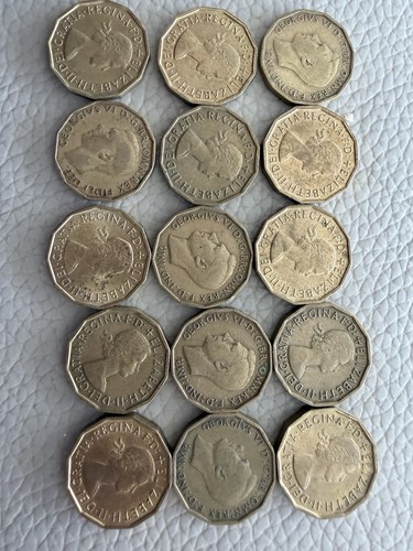 Three pence thrupence piece - three,