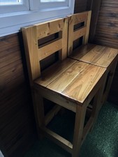 Bars Stools X 2 Wooden Garden Bar Summer House