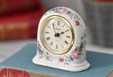 Compact Grayshott Pottery Boudoir Shelf Clock Beautiful Floral Design Late 1980s