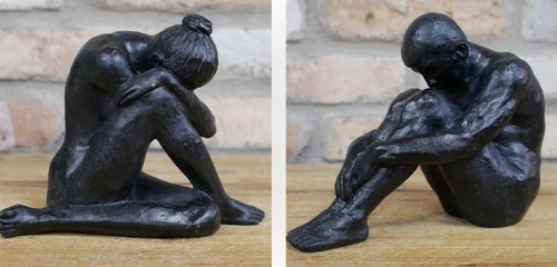 Sitting man woman - sitting, black