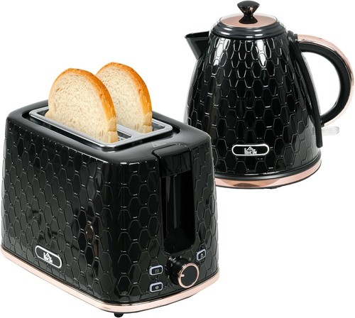 Black glossy slice toaster - glossy,