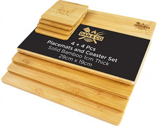 Set of 4 Bamboo Wooden