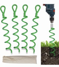 4 Pcs 15inch Ground Anchors Heavy Duty Tent Stakes Trampoline Stakes Metal