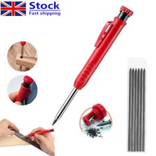 Deep Hole Solid Carpenter Pencil With 6 Refill Leads Construction Pencil Set