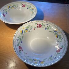 Pair Of Trade Winds Tableware Fruit Serving Bowls 23cm Diameter  Floral Design
