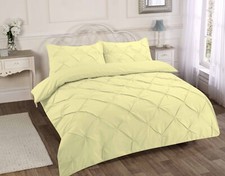 Lemon Pintuck Pleated Alexander Duvet Pillow Cover Set Bedding Pillowcase Covers