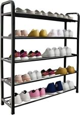 Ram® Black 5 Tier Shoe Rack Shoes Storage Organiser Holds 20 Pairs
