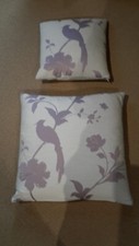 Laura Ashley Farleigh lilac/amethyst cushions with pads x 2 L+S