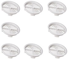 8 x White Plastic 70mm Round