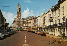 Colchester 1989 High Street, Old Cars & Buses Colour Image Picture Postcard