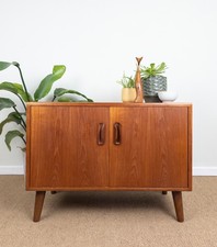 Refinished Vintage Mid-Century Teak G-Plan Short Sideboard Record Cabinet TV