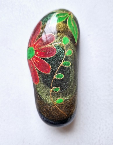 Painted rock flower - rock,,