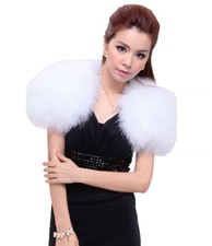 Real Ostrich Feather Fur Shrug