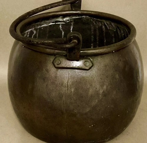 Copper log coal bucket antique - copper,