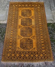Old Gold Afghan Village Rug. North Afghanistan. 160cm X 98cm.