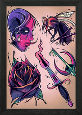 Kingdom Tattoo Flash Framed