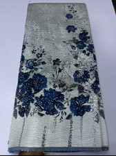 Luxury Silver Brocade Fabric |