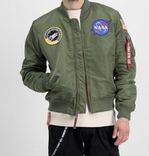 BNWT Alpha Industries MA-1 VF NASA Flight Bomber Jacket L  PTP 23 ” Sage Green