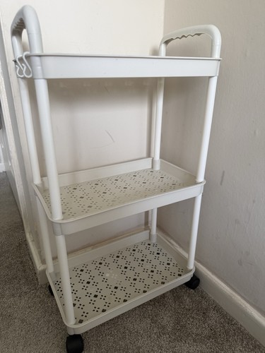 White plastic trolley cart - white,