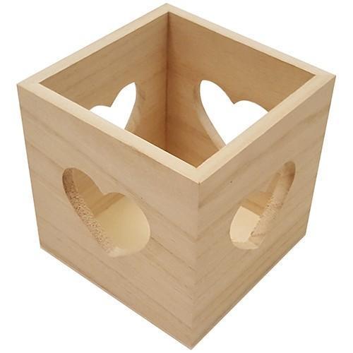 Wooden heart design cube - design,