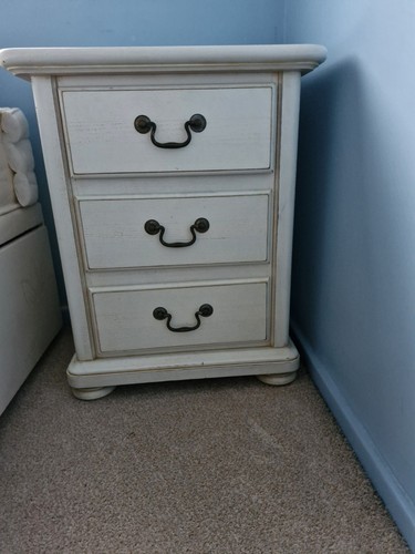 White painted wood drawer - painted,