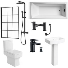 Complete bathroom suite black - bathroom,