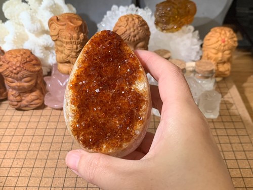 Natural citrine geode quartz - natural,