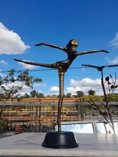 Vintage Large Art Deco  Brass  / Bronze  Ballerina Figurine Dancer Sculpture Art