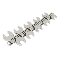 Sealey S0866 10 Piece 10-19mm Crows Foot Spanner Open End 3/8" Metric Siegen Set