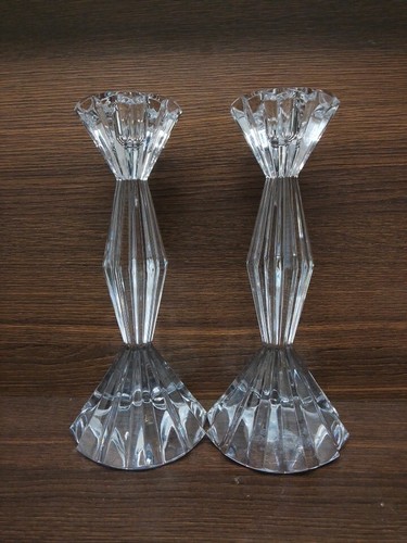 Two crystal candlesticks - two,