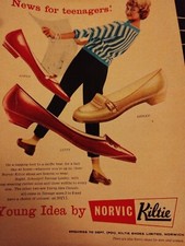 Sk126 Ephemera 1950s Film Advert Norvic Kiltie Shoes Teenagers Cv44