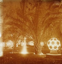 France Paris Colonial Exhibition 1931 Illuminations Balloon Photo Stereo Plate