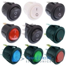 Round Circular Rocker Switch 20mm illuminated 12V 230V