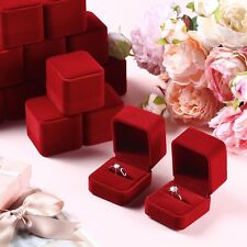 2x Engagement Velvet Luxury Ring Box Gift Storage Jewelery Case Wedding Ring Box